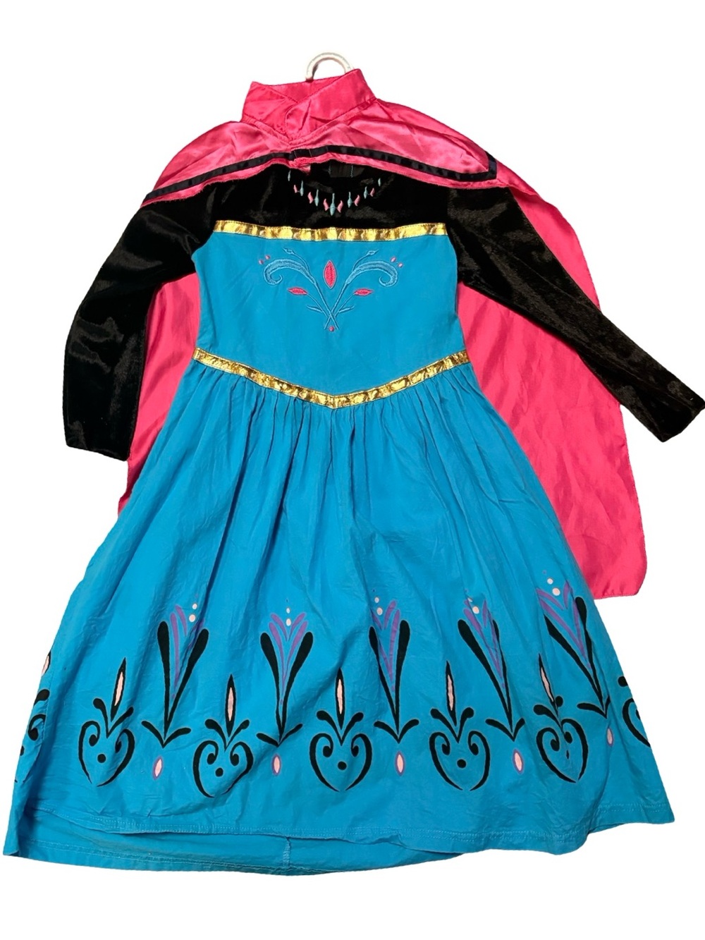Girls Princess Anna Frozen Costume Dress & Cape Size 9-10/ 140